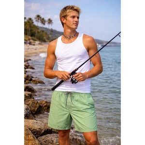 Croft and Barrow (XXL) Green Swim Trunks